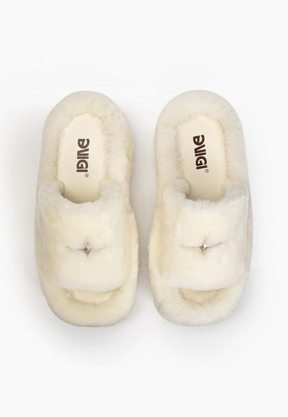 Ivory Fur Slippers