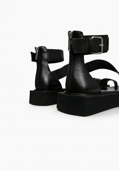 Black Cross Sandals