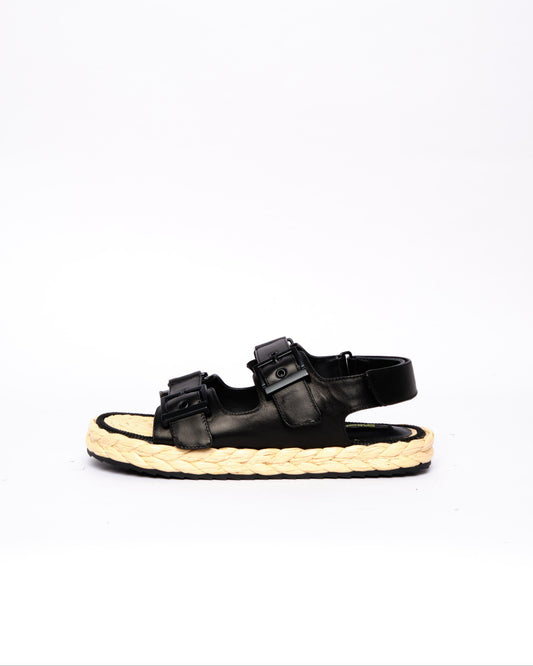 Black Double-Buckle Sandals