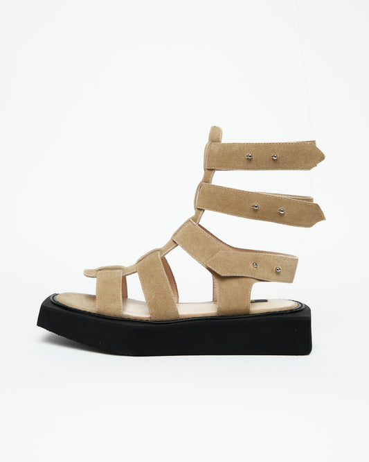 Beige Gladiator Sandals