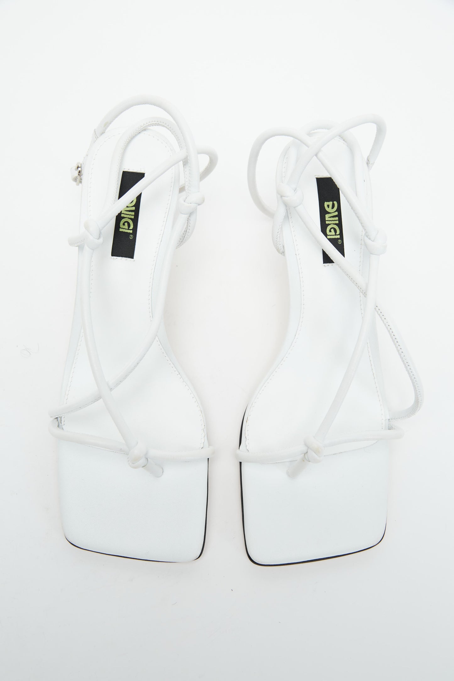 White Sculpted Heel Sandals