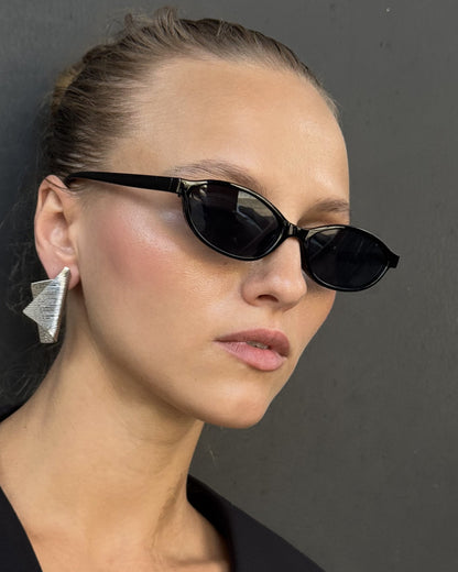 Layered Textured Stud Silver Earrings
