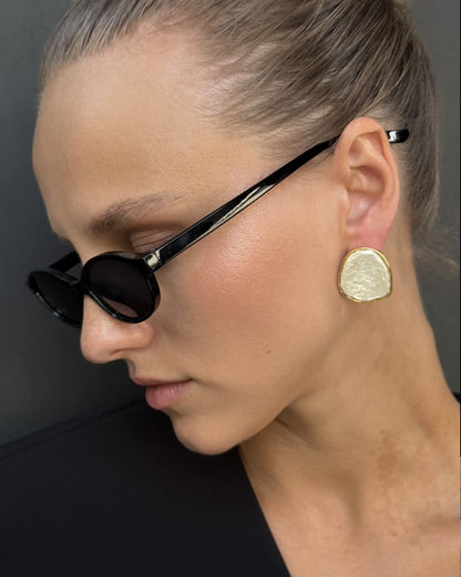 Textured Disc Stud Earrings
