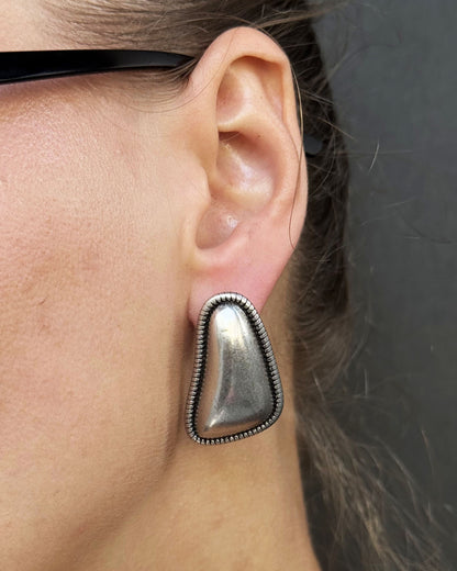 Textured Geometric Stud Earrings