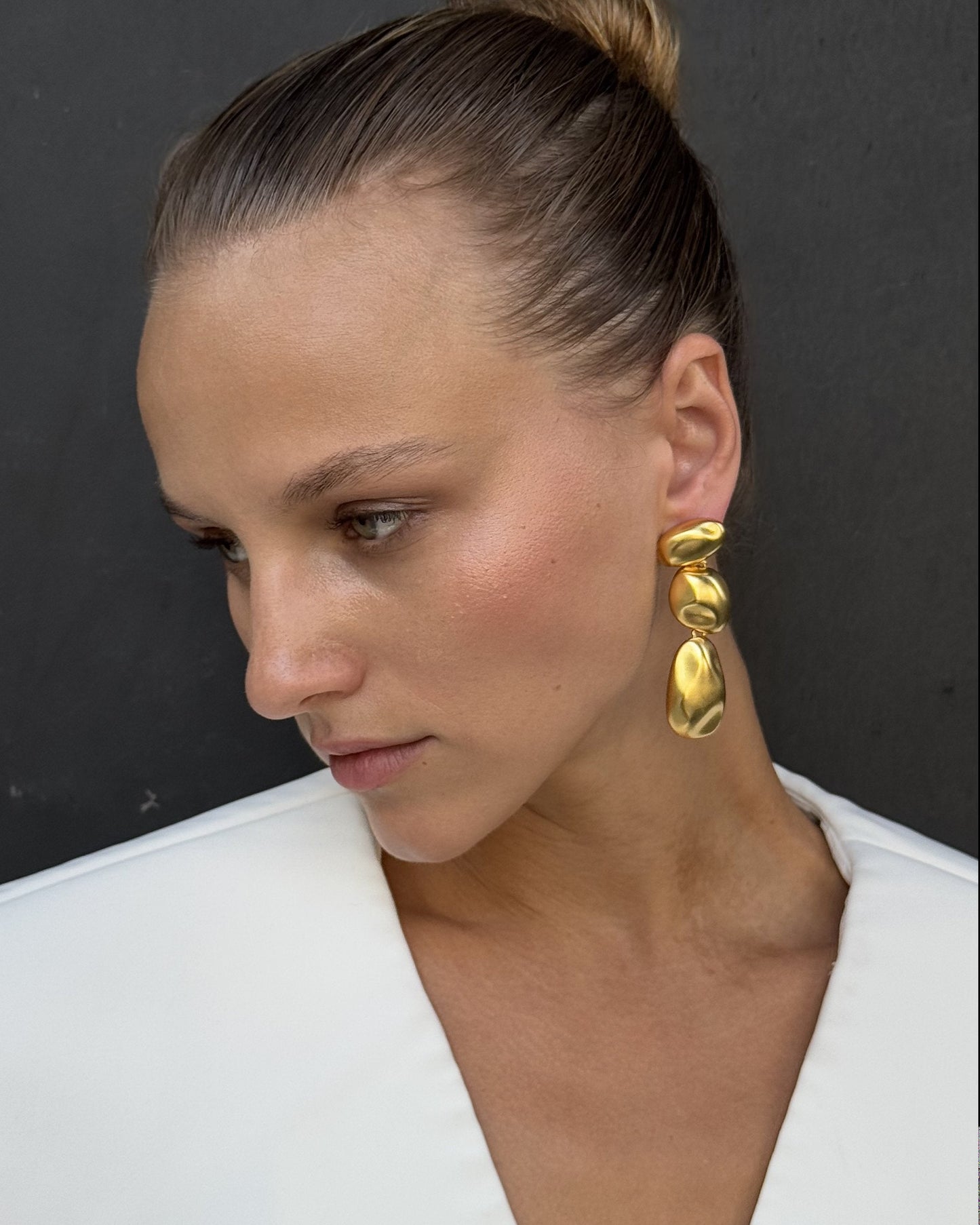 Fluid Drop Statement Earrings