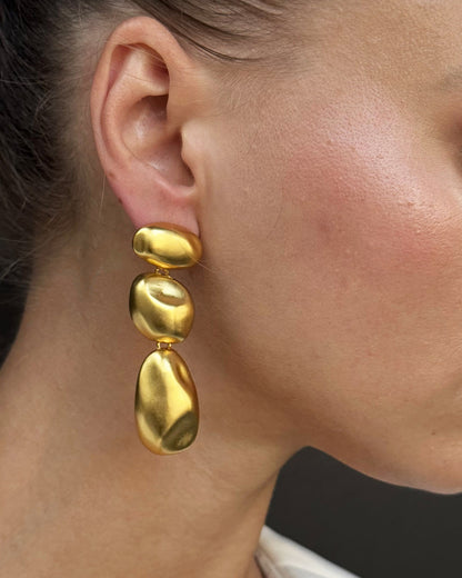 Fluid Drop Statement Earrings