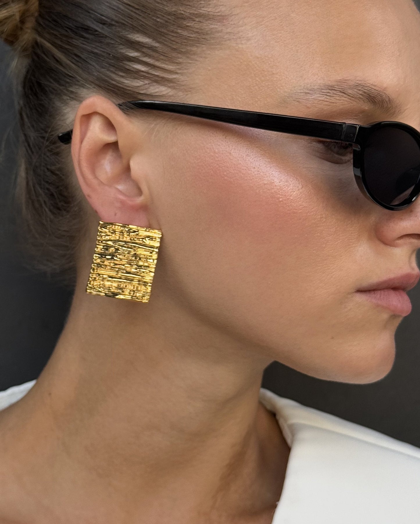 Textured Square Stud Earrings