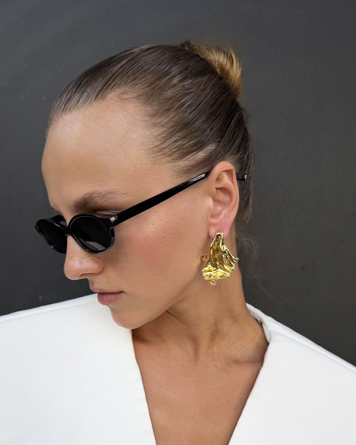 Sculptural Fold Stud Earrings