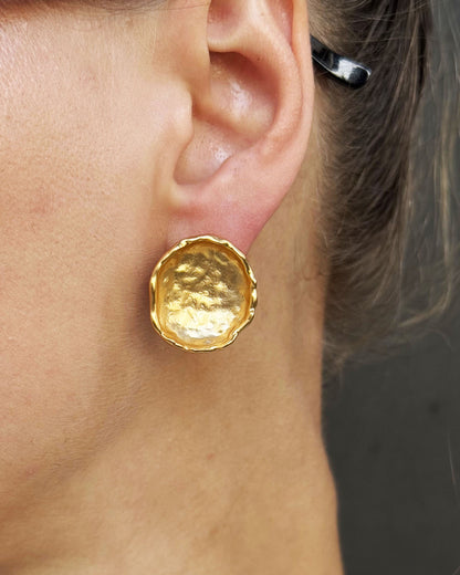 Textured Bowl Stud Earrings