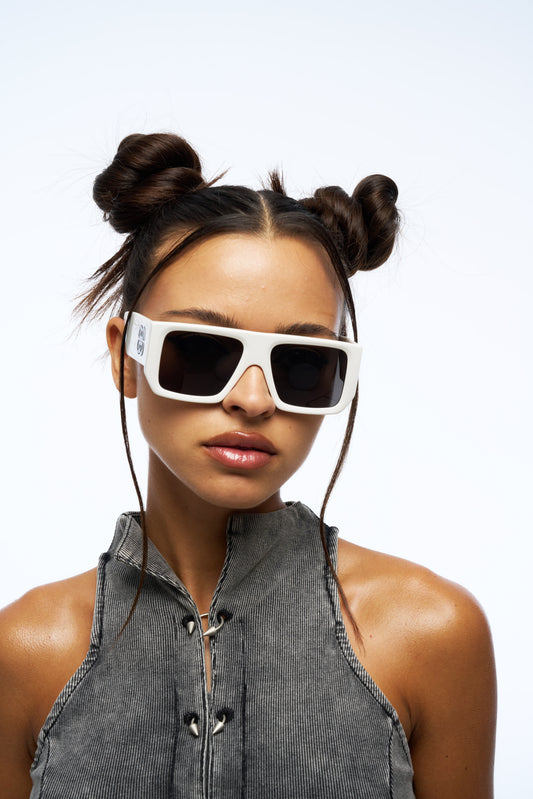White Rectangle Sunglasses