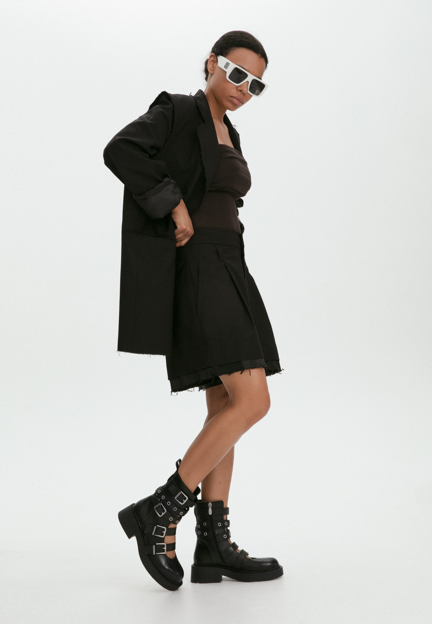 Strappy Buckle Combat Boots