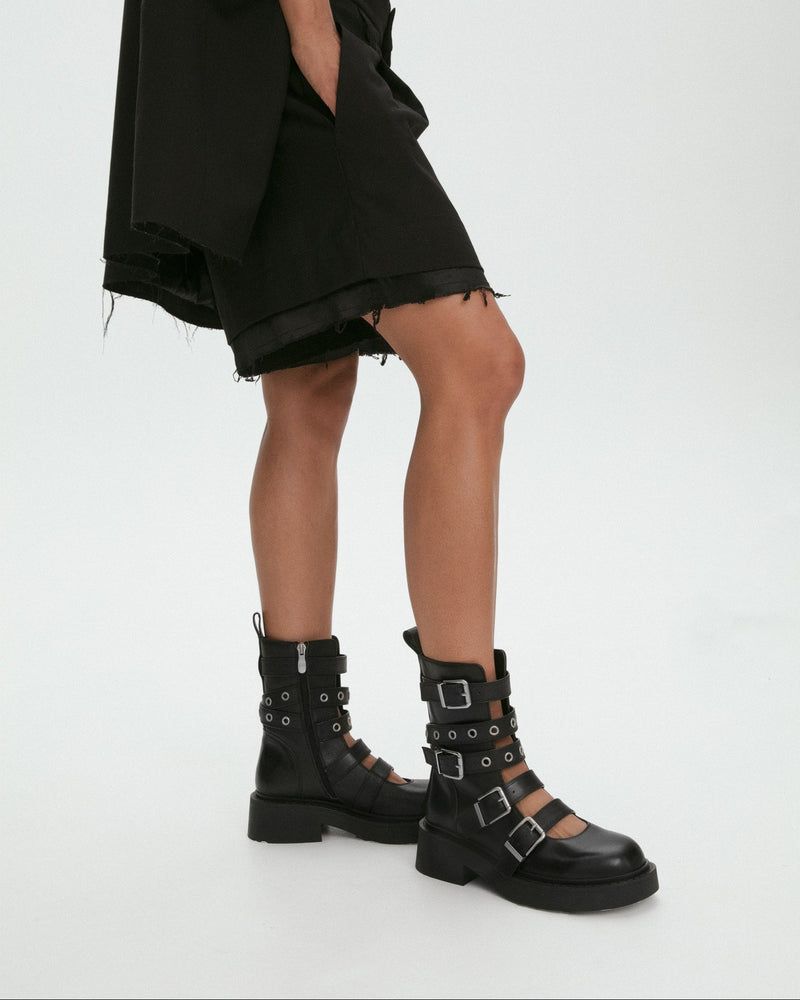 Black Cage Boots