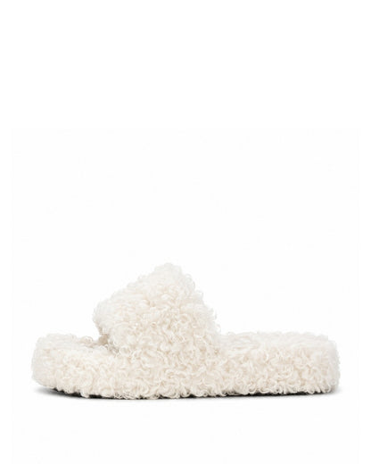 Ivory Curly Slippers