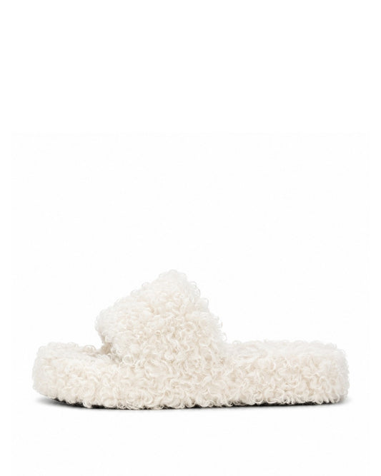 Ivory Curly Slippers